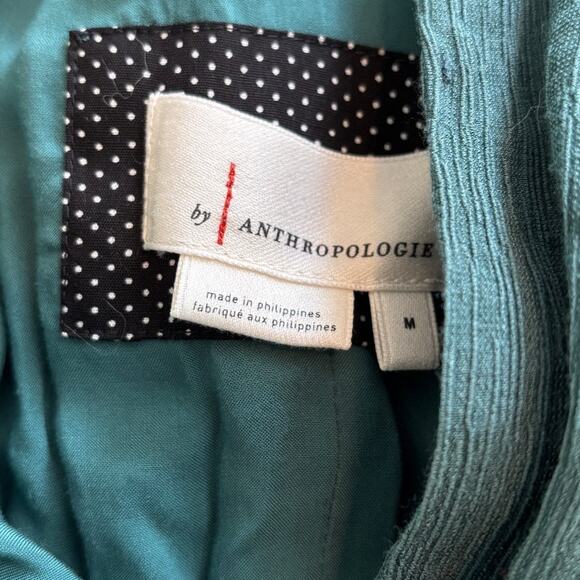 Anthropologie Bionda Plisse Jumpsuit Size Medium Turquoise - Picture 10 of 13